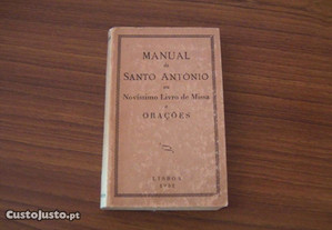 Manual de Santo Antônio Ou Novíssimo Livro de Missa e Orações,Editora Santelmo,1952 (RARO)