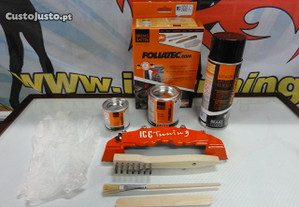 Tinta alta temperatura Foliatec de cor laranja brilhante para bombas / pinas de travo, kit 3 componentes + kit de instalao.