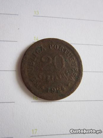 moeda antiga de 20 centavos 1924