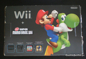 Nintendo Wii NTSC completa Mario caixa manuais etc