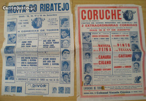 Cartazes tourada Moita Coruche Santarém 1980