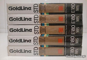 5 Cassetes VHS Goldline STD E-180 - Seladas