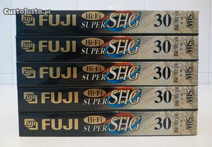 5 Cassetes VHS Fuji Hi-Fi Super SHG E-30 - Seladas