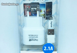 Kit de carregador completo para Micro USB 2.1A
