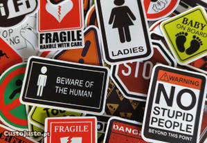 50 Autocolantes Stickers Avisos Warning