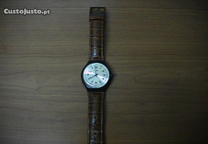 Relógio Swatch, bracelete pele castanha