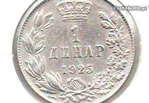 Reino dos Sérvios, Croatas e Eslovenos - 1 Dinar 1925 - bela/soberba