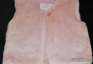 Colete de pêlo rosa menina Tam.12-18 meses - como novo