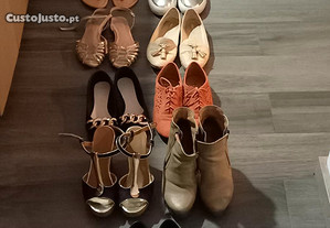 Conjunto de sapatos e sandálias