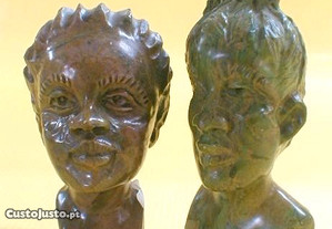 Escultura busto diverso verdite 8x4x5cm
