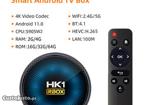 Hk1 rbox w2 android 11 smart tv caixa amlogic s905w2