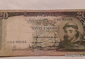 Nota 20$00 (Escudos), Ano 1964, Chapa 7