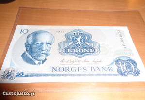 Nota Noruega 10 Norges Bank 1977 Oferta Envio