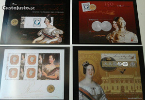 Selos 150 anos do primeiro selo Português 1