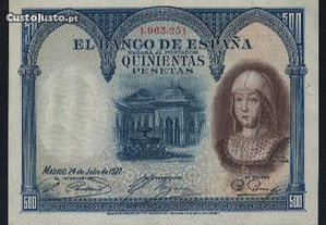 Espadim - Nota de 500 Pesetas de 1927 - Espanha