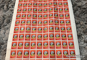 Folha completa 100 selos Angola 1$00