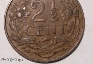 Moeda 2 1/2 dois cntimos e meio 1965 Holanda - Antilhas