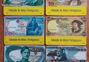Colecção de calendarios de bolso notas Portuguesas