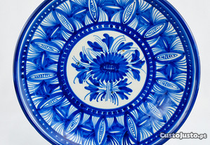 Grande prato em Faiança, pintado à mão, Azul e branco