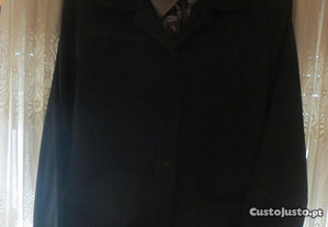 Camisa cinzenta, tecido aveludado - 42 XL - Rigorosamente como Novo