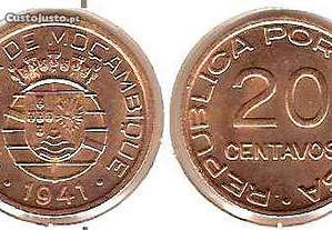 Moçambique - 20 Centavos 1941 -bela/soberba - rara