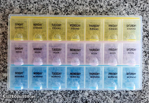 NOVA Caixa dos Comprimidos com 21 divisórisas individuais