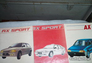 manuais de características e afinações de AX, AX Sport e BX Sport