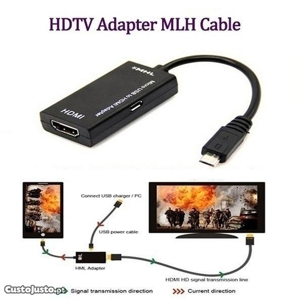 Cabo MHL (micro usb para HDMI)