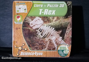 Science 4 you -  Puzzle 3D + Livro - T-Rex novo e embalado