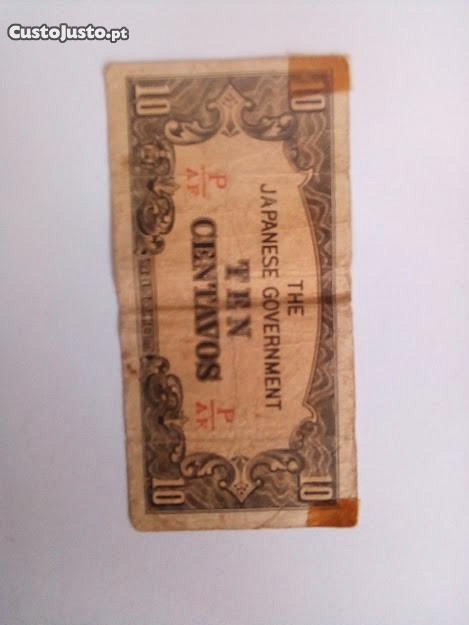 Nota japonesa das Filipinas, 10 centavos, 1942