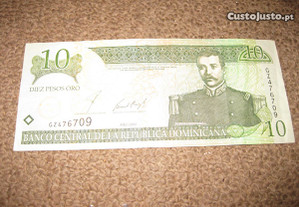 Nota da República Dominicana "10 Pesos" Bela!
