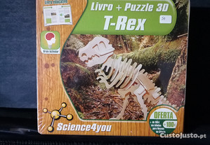 Science 4 you -  Puzzle 3D + Livro - Dinossauro T-Rex novo e embalado