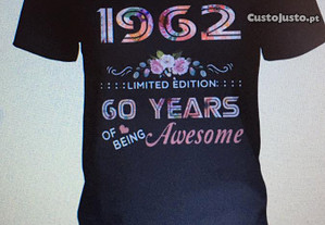 T-Shirt senhora para nascidas em 1962
