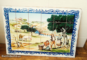 NOVO Painel Azulejos 90cm x 60cm ALDEIA com Moinho