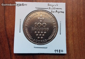Moeda 100$00 1980 Reg. Aut. dos Açores