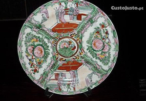 Prato decorativo porcelana chinesa mandarim 25 cm