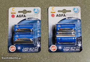 Pilhas LR14 AGFA - 2 pilhas - Novas, seladas
