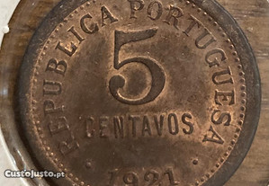 5 centavos de 1921 Bela