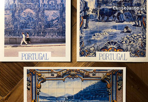 3 Postais Azulejos Portugal 17 x 12cm