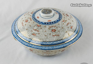 Terrina porcelana da China, decoração Bago de Arroz, 2ª metade do séc. XX