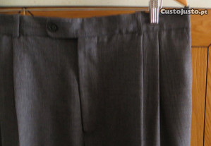 Calças Clássicas, de Verão, cinzentas, Nº 48 - Usadas 1 única vez e limpas em lavandaria
