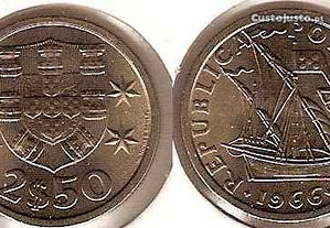 2.50 Escudos 1966 - soberba rara