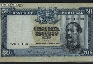 Espadim - Nota de 50$00 de 1955 - Mbc
