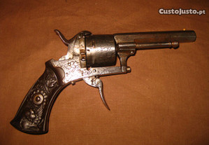 Antiga pistola lefaucheux cabos gutta-percha 1870s