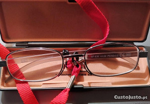 Óculos de leitura novos, 2.00+ com fita pescoço e caixa de transporte
