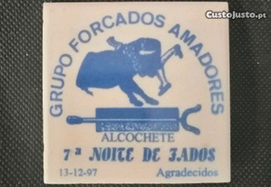 Pequeno azulejo do Grupo de Forcados Amadores de Alcochete na 7 Noite de Fados em 97