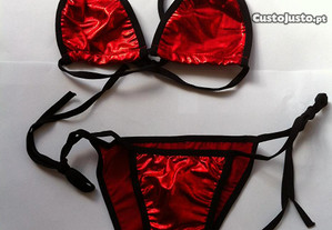 Bikini vermelho e preto tamanho único Novo