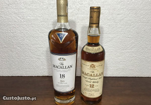 2 garrafas de Whisky Macallan de 18 e 12 anos