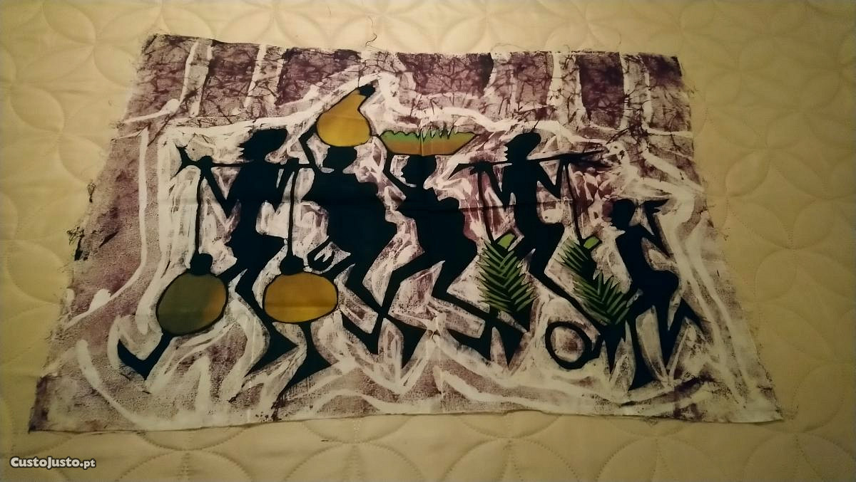 Pintura original sobre tecido - Arte Africana