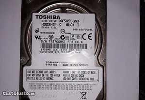 Disco Toshiba 2.5" SATA 500GB - com BAD sectors